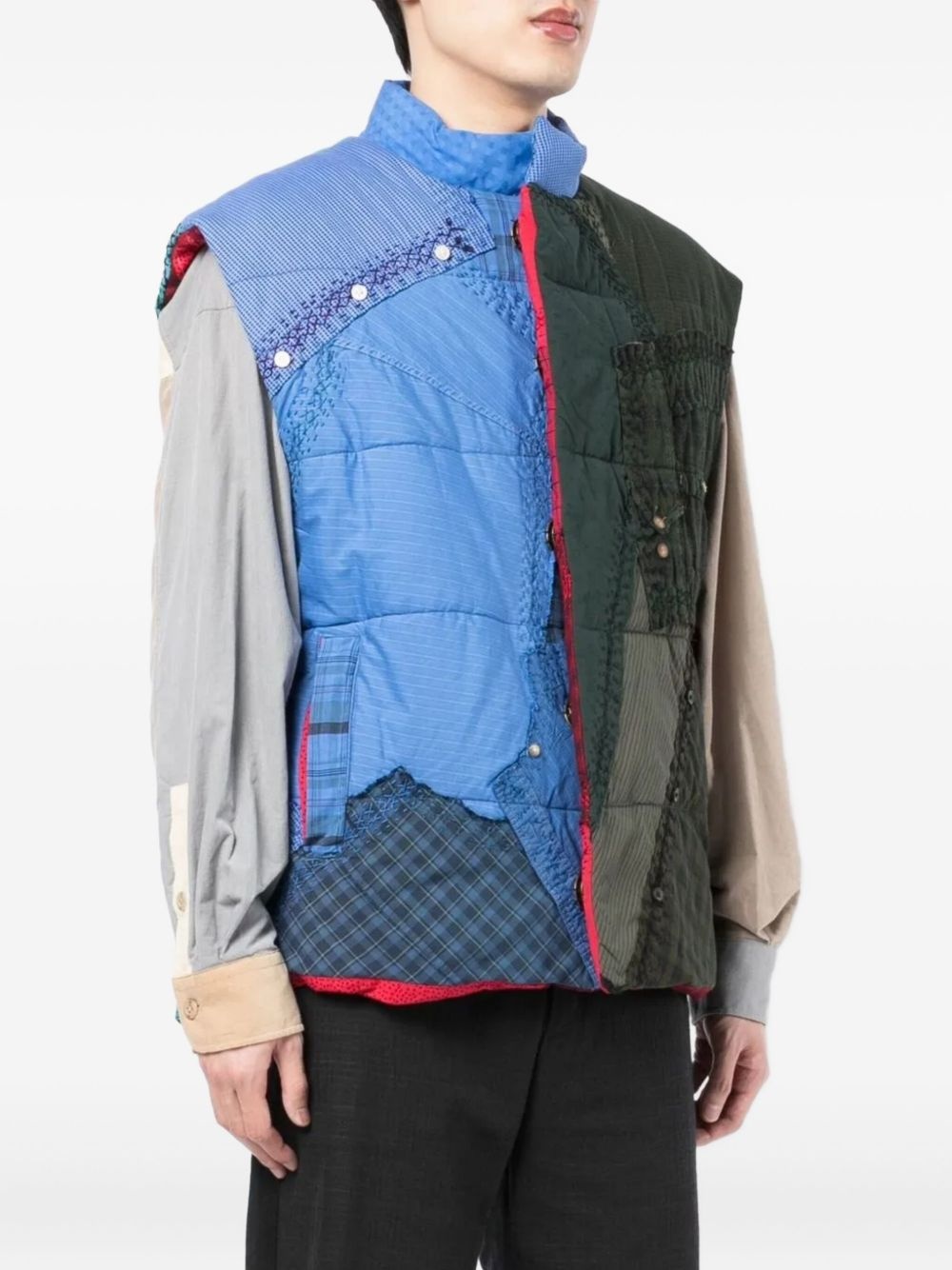 Teddy patchwork padded gilet - 3