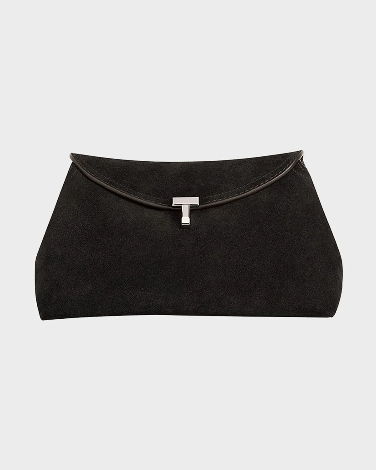 T-Lock Clutch Bag in Suede - 1