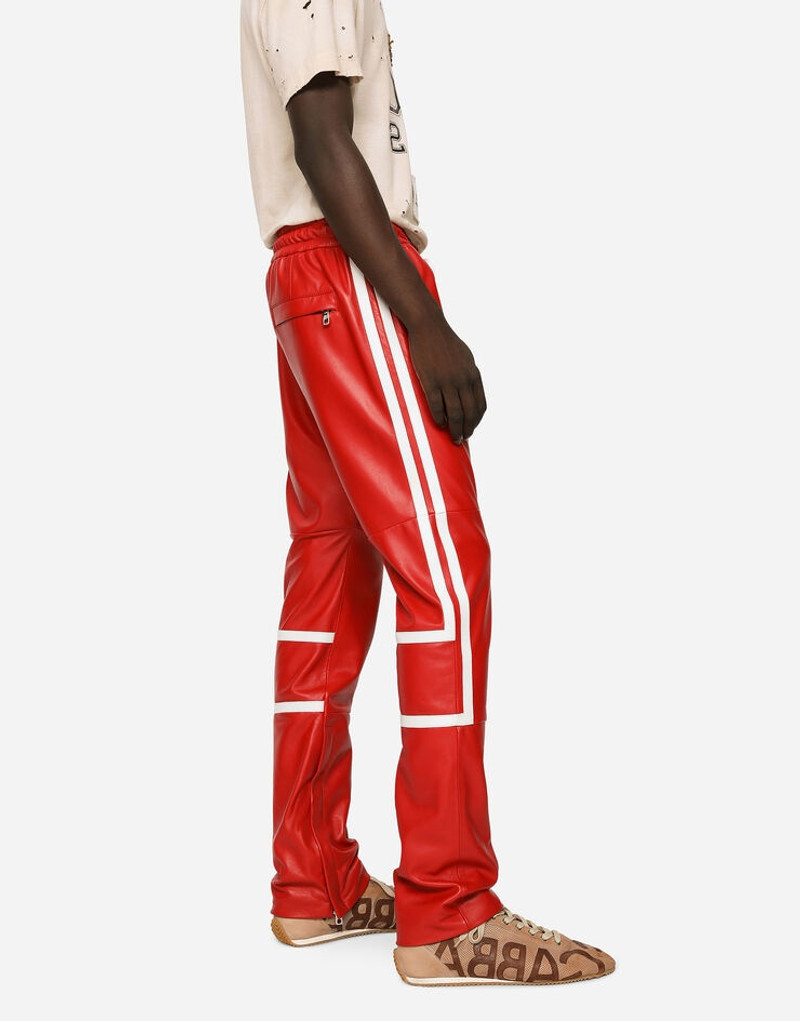 Coated faux leather jogging pants 4