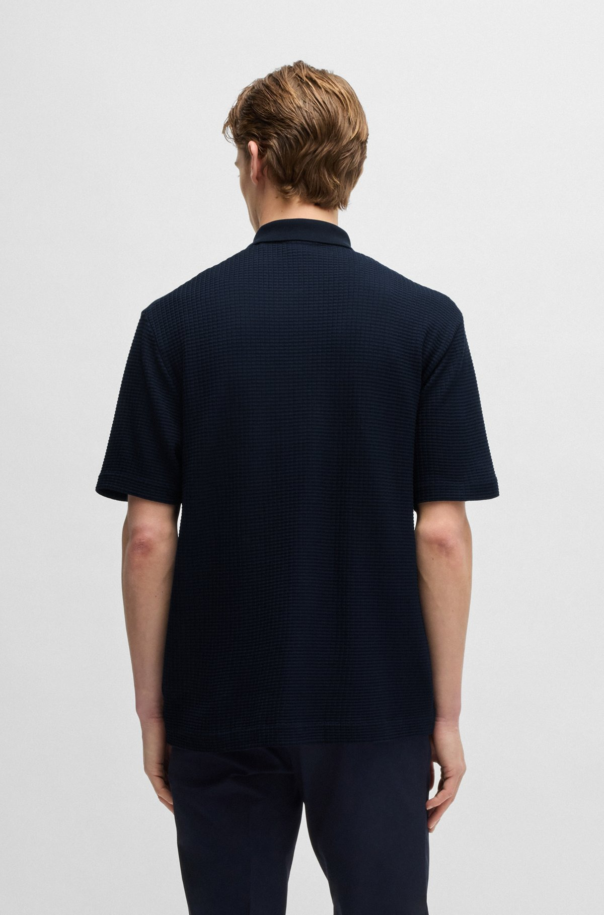 REGULAR-FIT SHIRT IN WAFFLE COTTON - 5