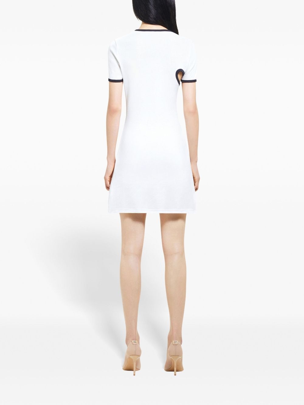 asymmetric-neck mini dress - 4