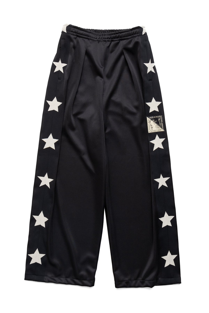 Smooth Jersey STUNT MAN & WOMAN Baggy Track Pants - Black 1