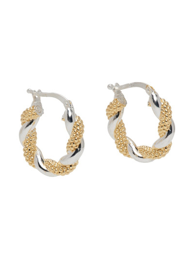 Bottega Veneta Gold & Silver Twist Hoop Earrings outlook