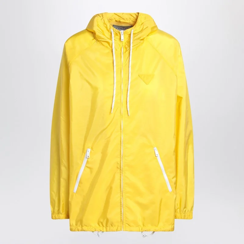 Prada Yellow Raincoat In Lightweight Re-Nylon Women - 1