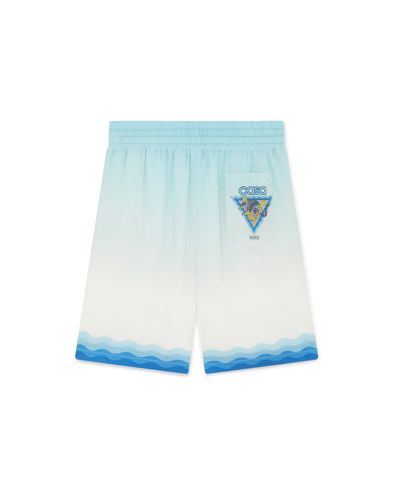 Casablanca graphic-print silk shorts - Blue