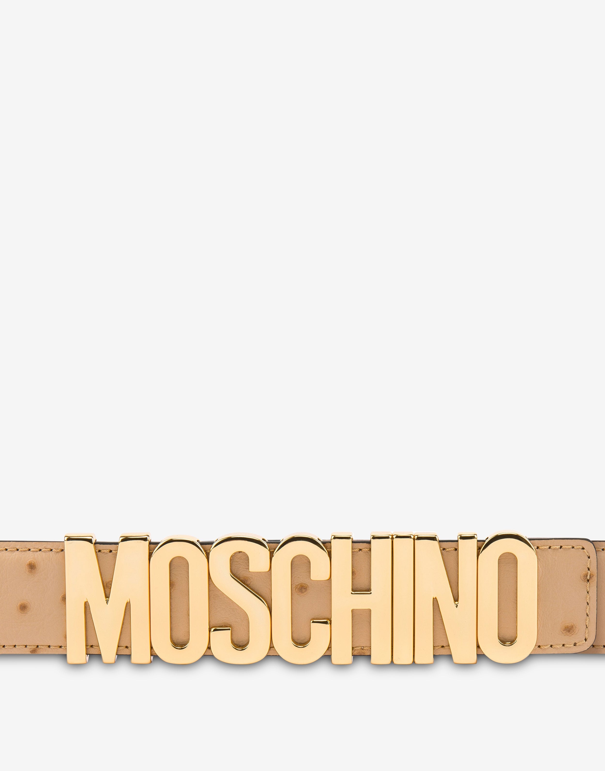 LETTERING LOGO BELT WITH OSTRICH PRINT - 2