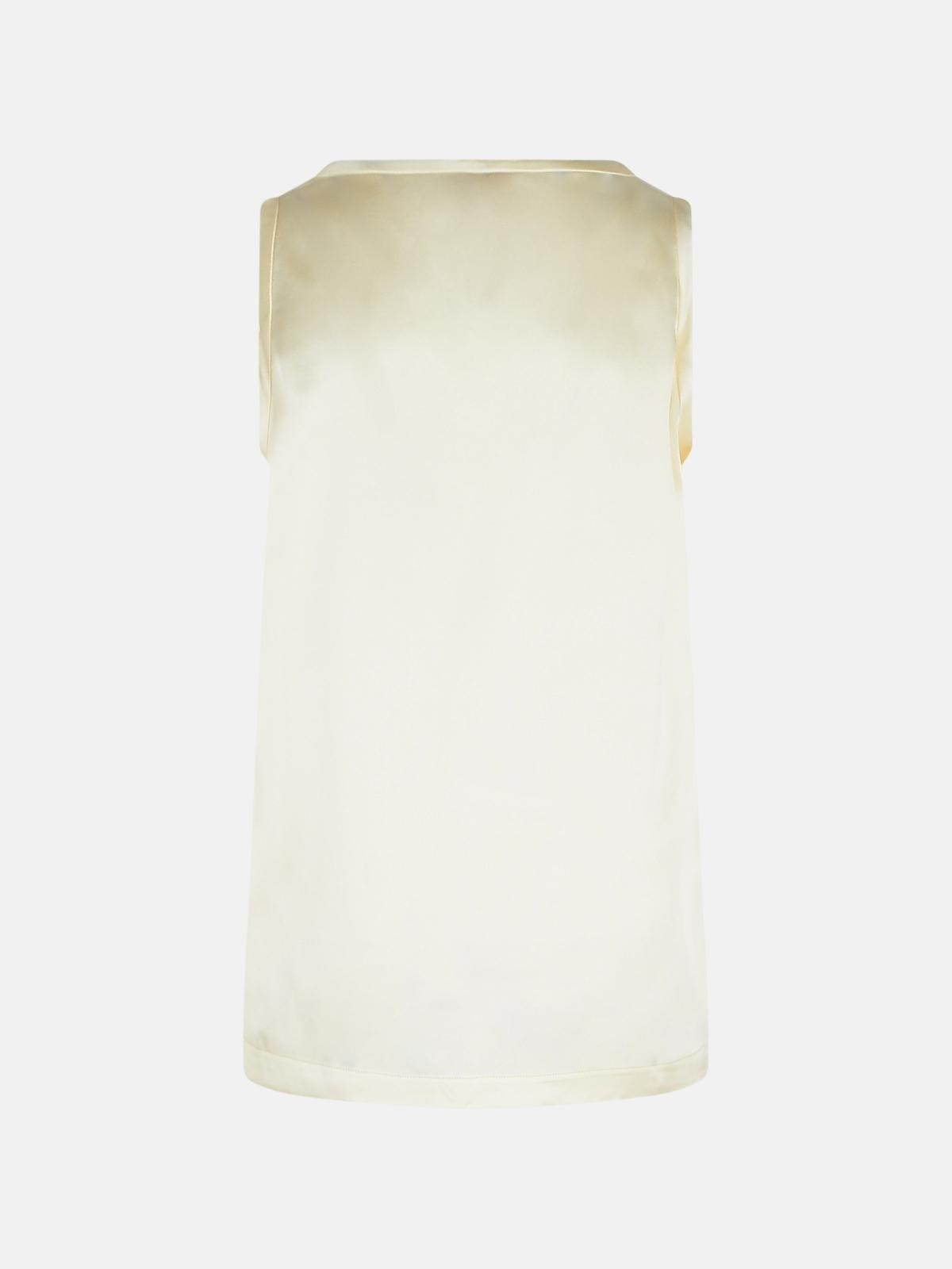 'SCOOP' IVORY SILK TANK TOP - 3