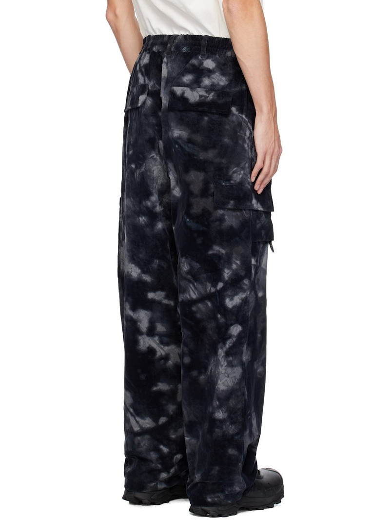 Black Allover Print Nylon Shell Cargo Pants 3