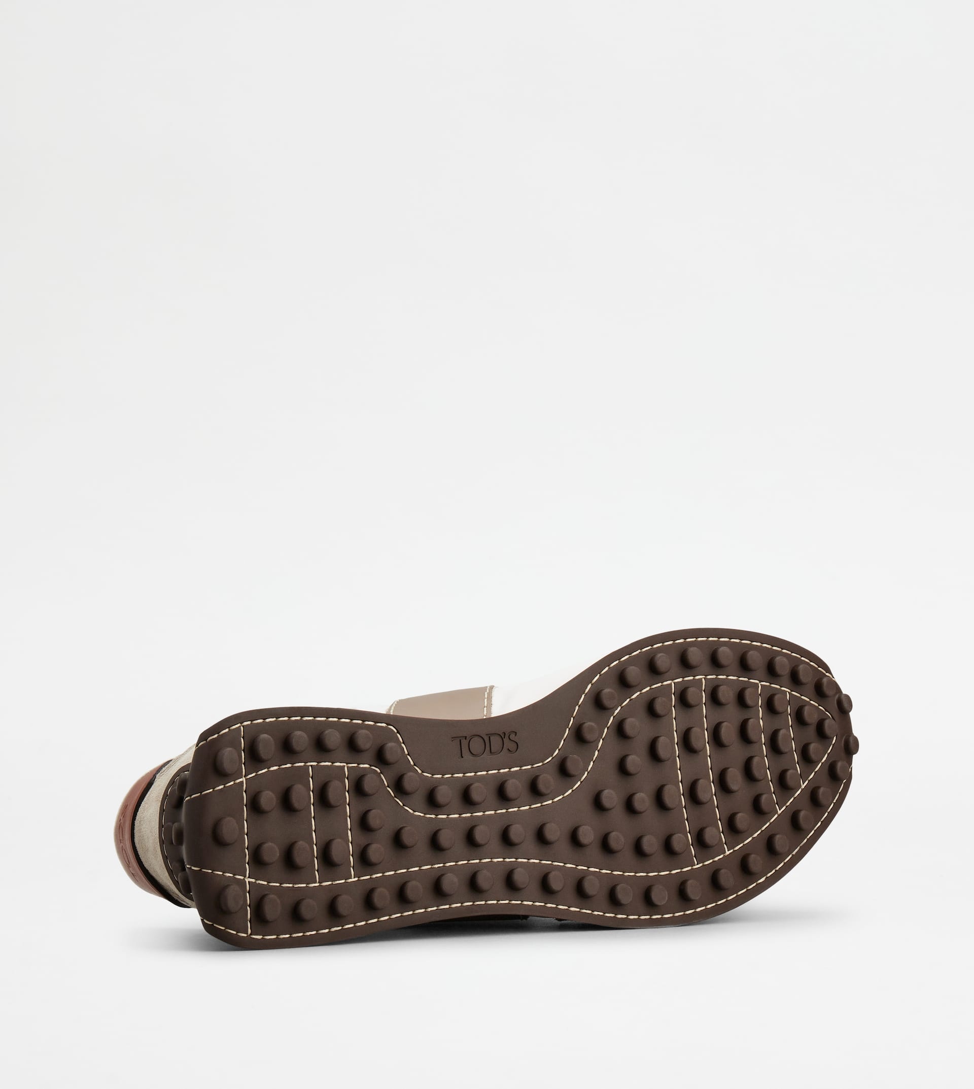 SNEAKERS IN LEATHER AND TECHNICAL FABRIC - BEIGE, WHITE, BROWN - 4