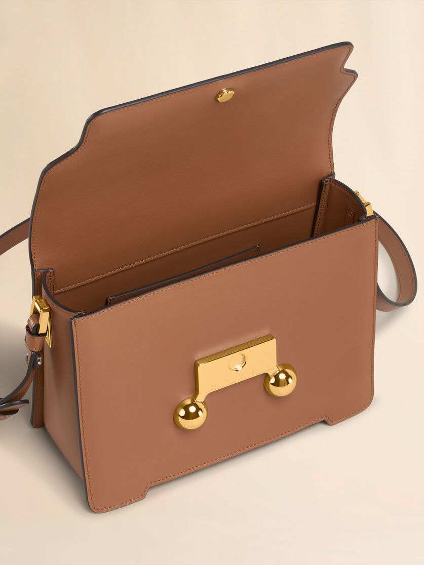 BROWN LEATHER TRUNKAROO MEDIUM SHOULDER BAG - 3
