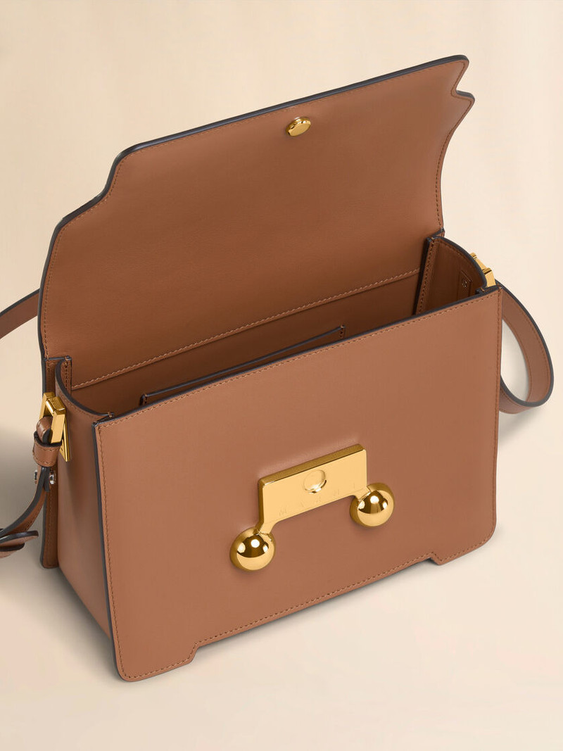 BROWN LEATHER TRUNKAROO MEDIUM SHOULDER BAG 3