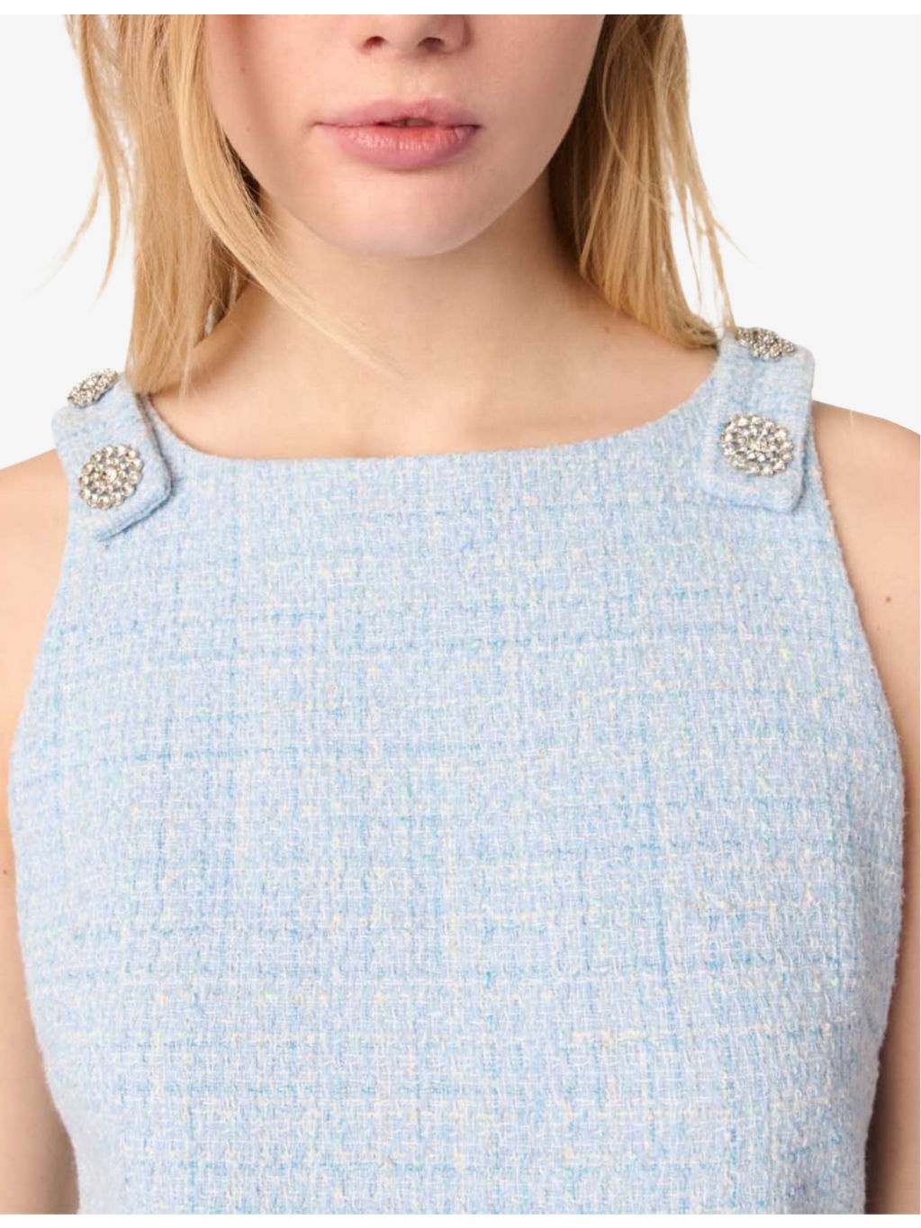 Sleeveless Tweed Cotton-Blend Mini Dress - 5
