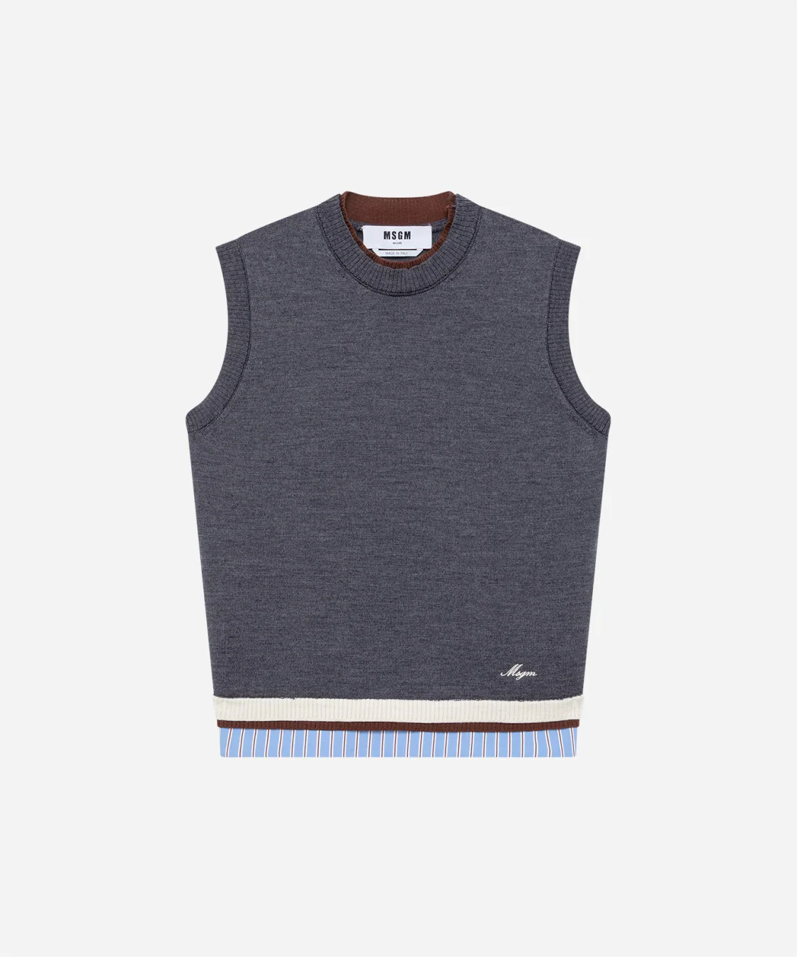 Wool vest with layering detail - 1