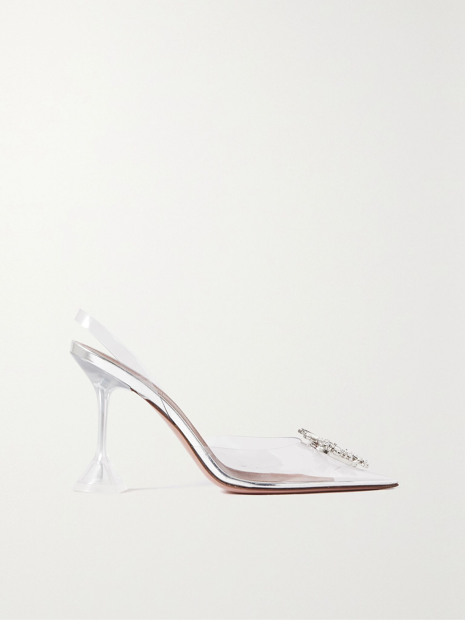 Begum crystal-embellished PVC slingback pumps Silver - 1