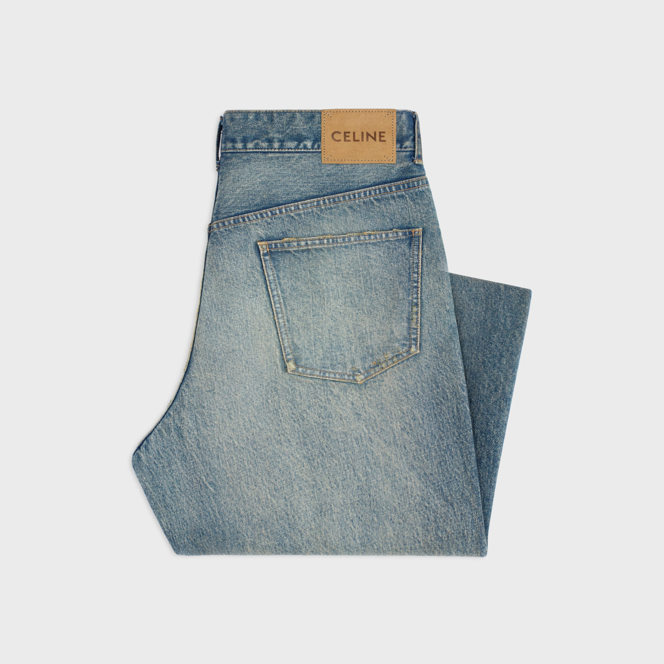 WIDE LEG JEANS IN COTTON DENIM - 2