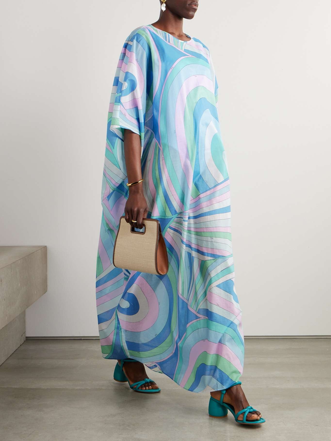 Printed cotton-muslin kaftan - 2