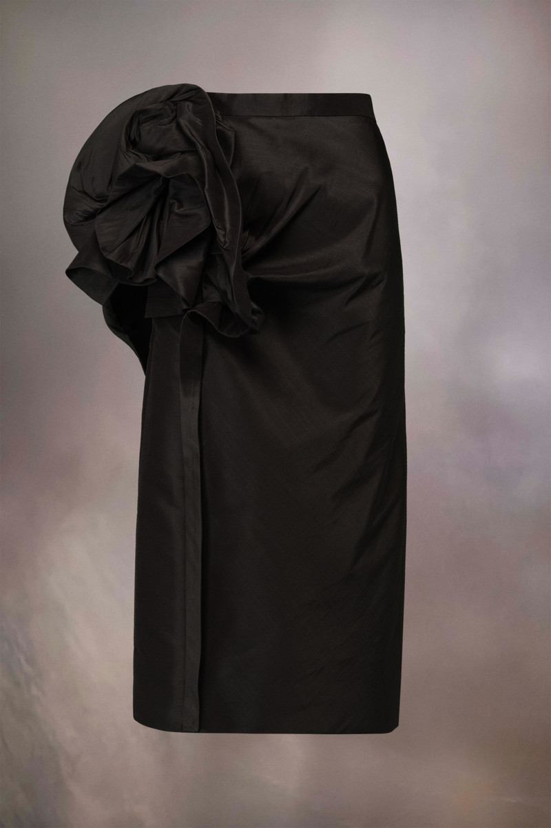 Silk poly moiré ruffle skirt 1