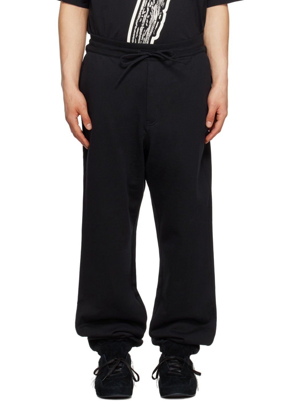 Black Drawstring Sweatpants - 1