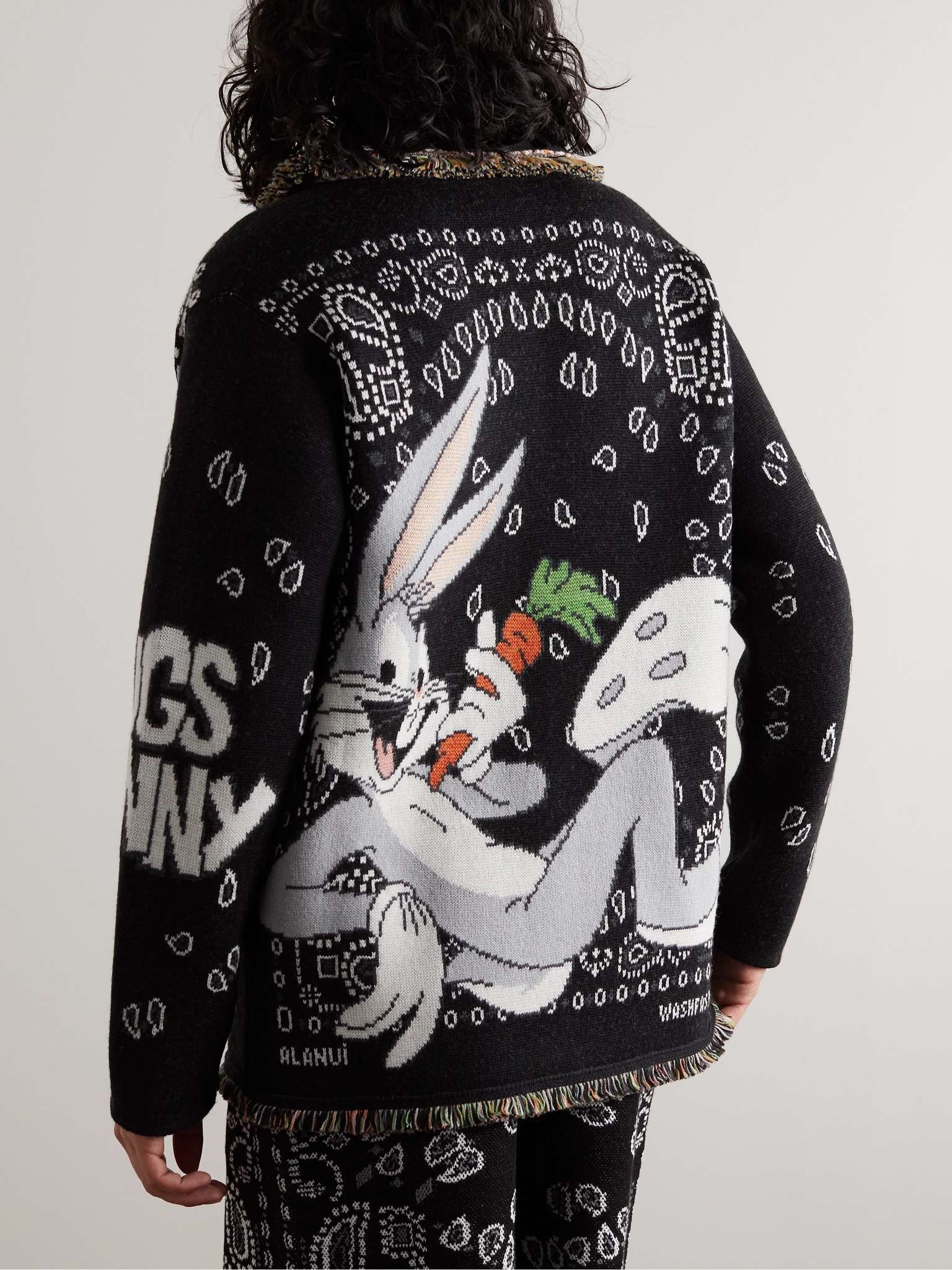 + Looney Tunes Fringed Wool-Jacquard Cardigan - 4