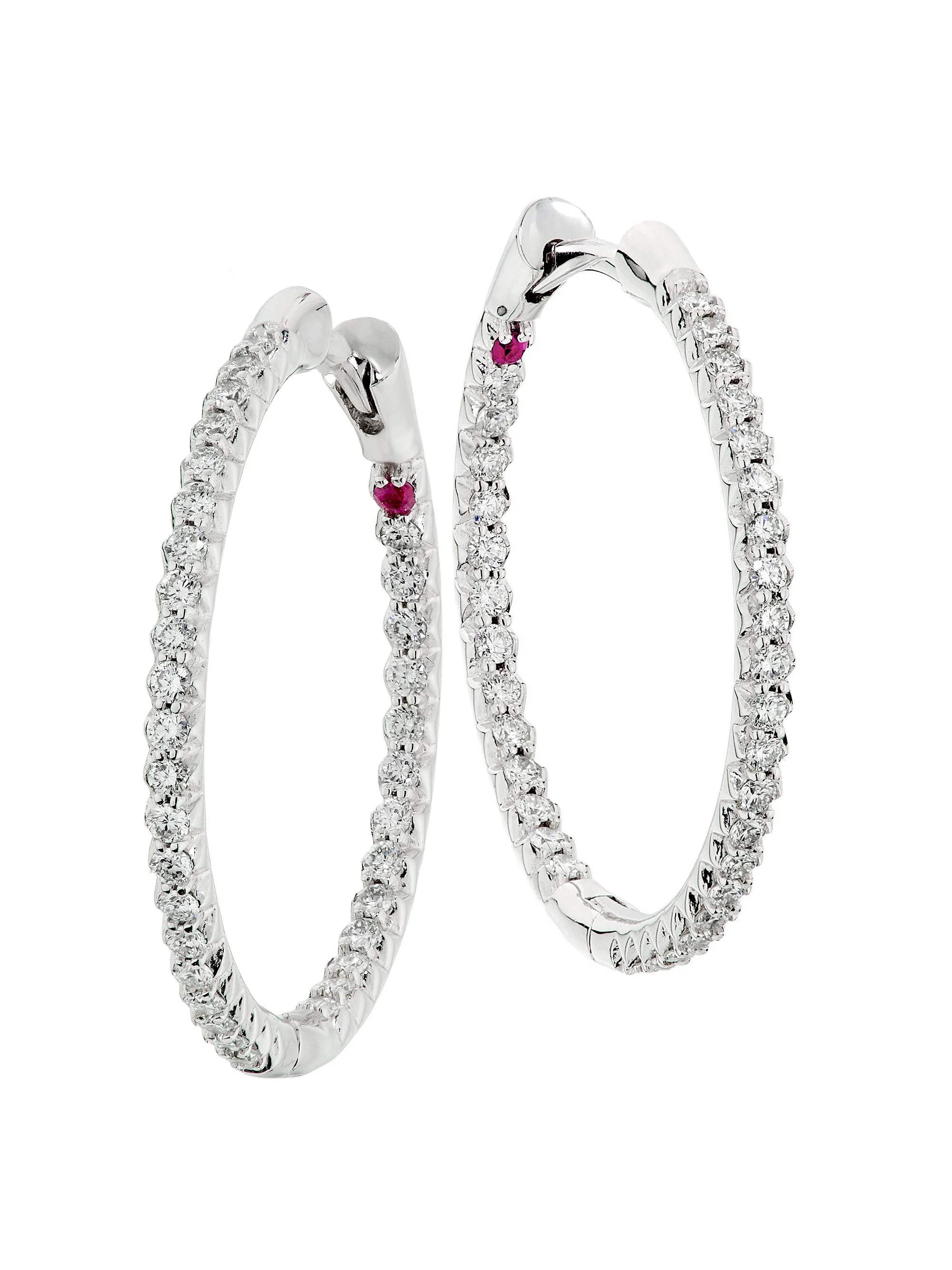 Women's Tiny Treasures 18K Yellow Gold & 0.56 TCW Diamond Hoop Earrings - White Gold - 1