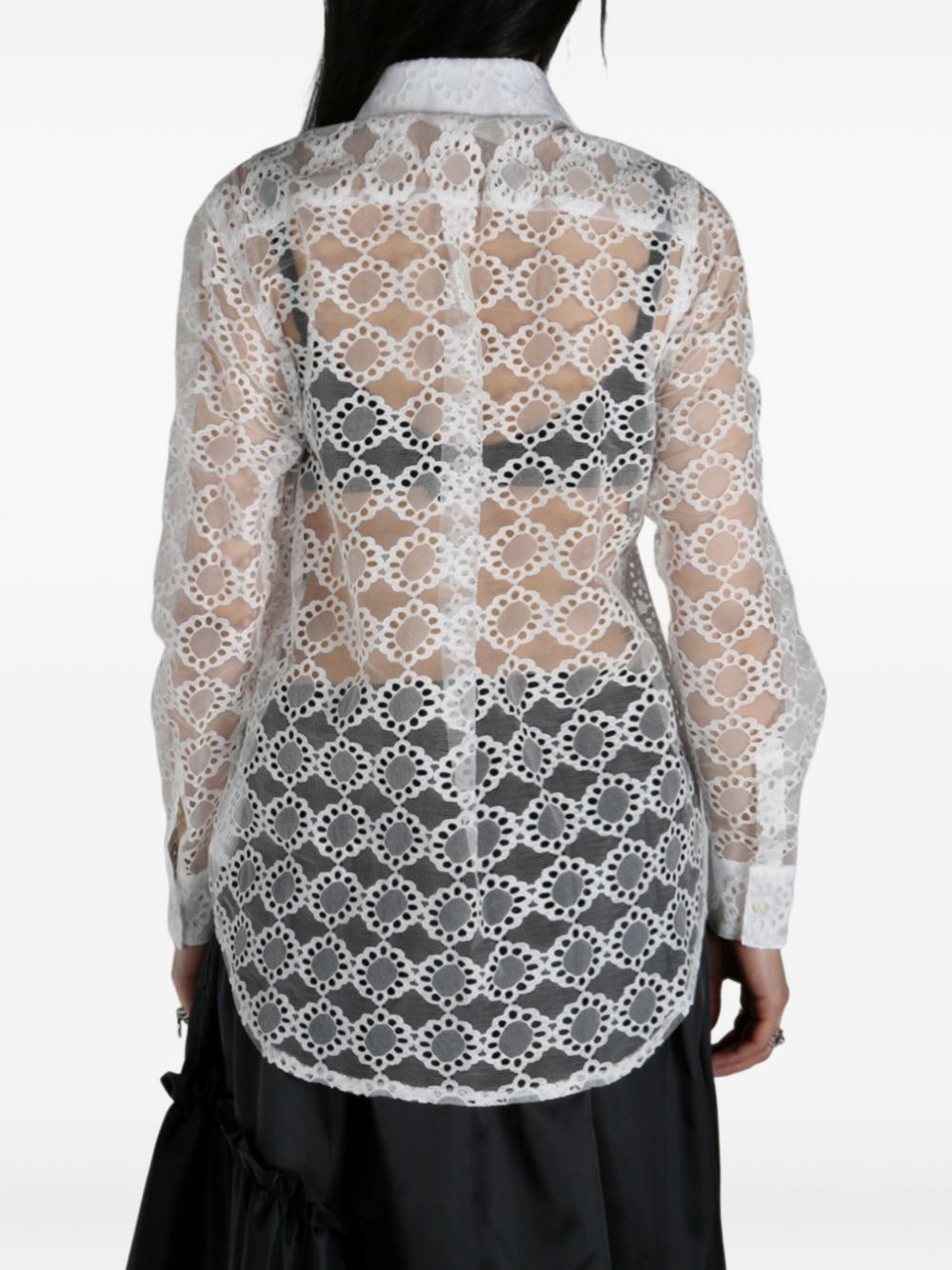 sheer lace shirt - 4