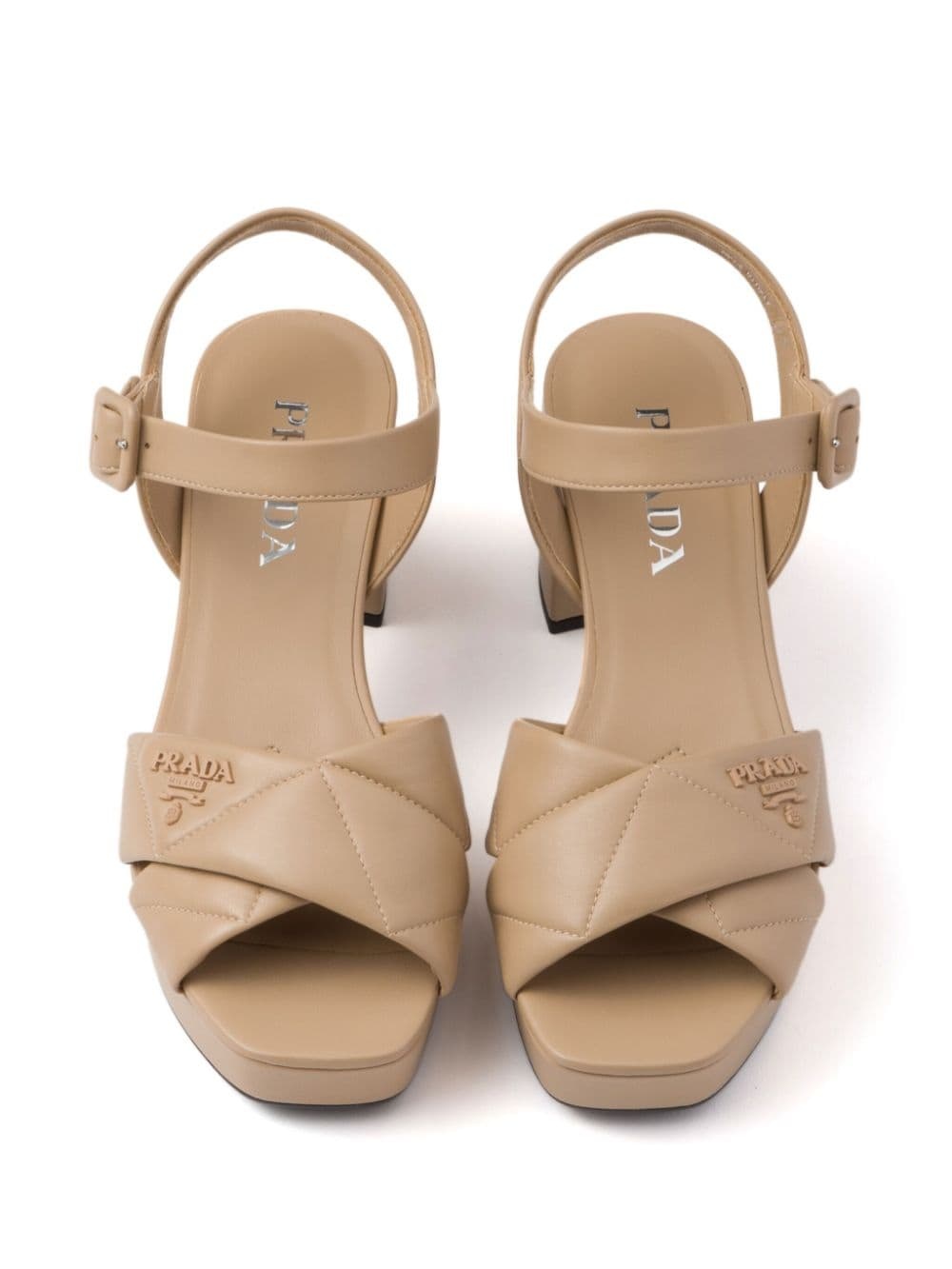 65mm quilted platform leather sandals - 4