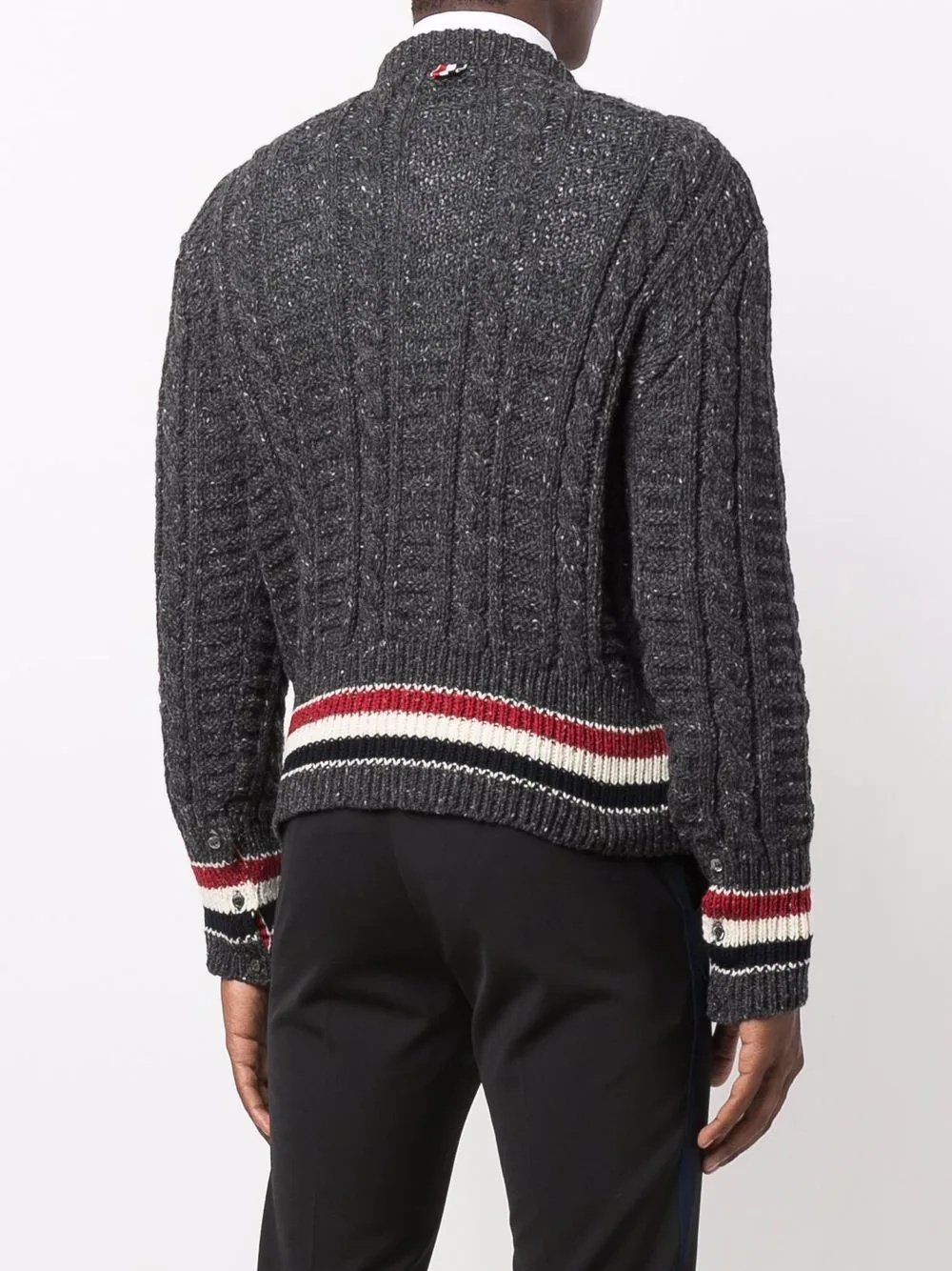 cable-knit long-sleeve jumper - 4