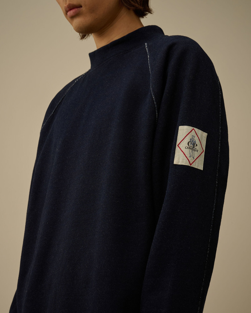 Indigo Fleece Mock Neck Sweatshirt 5