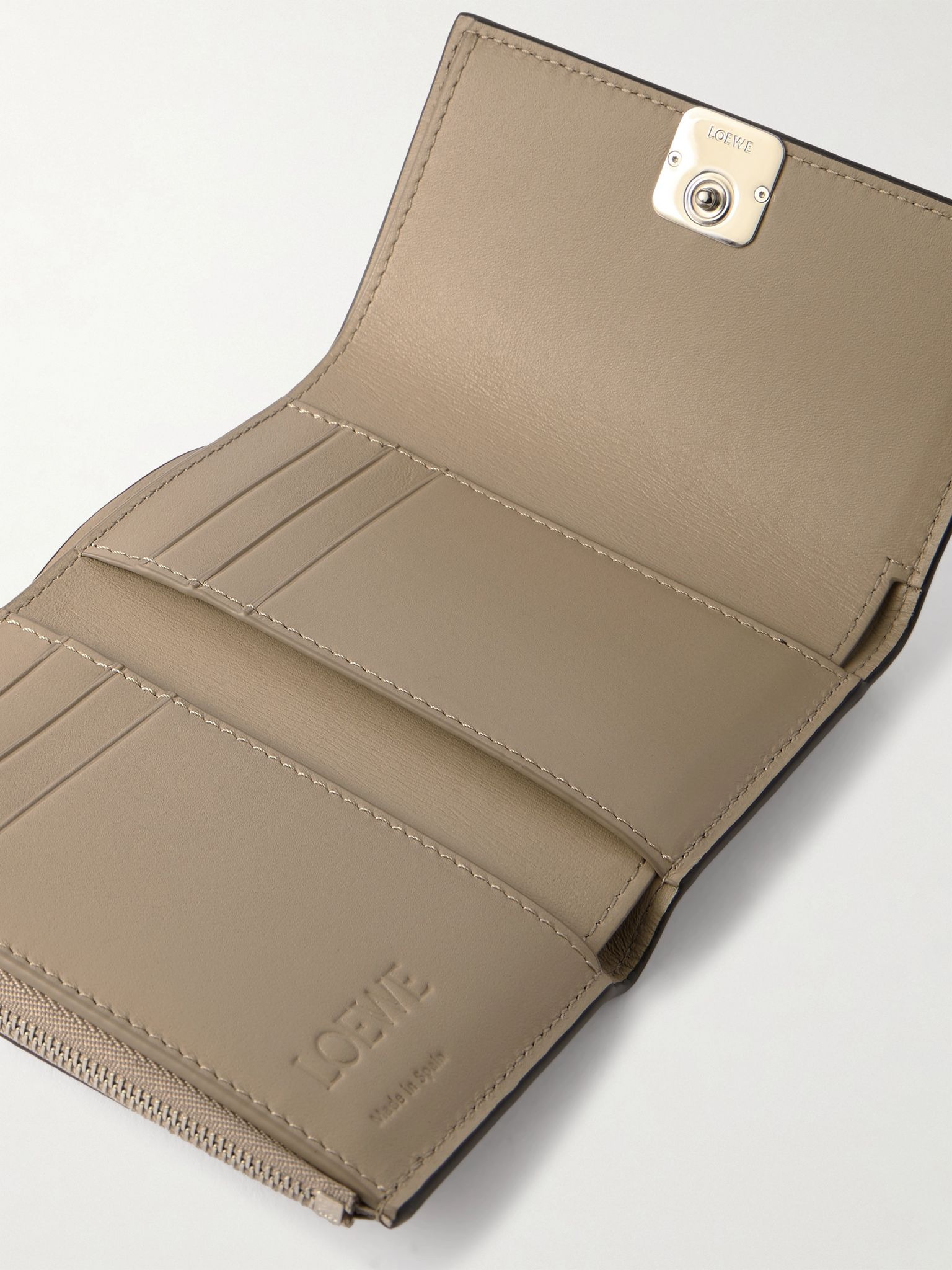Anagram textured-leather wallet Sand - 5