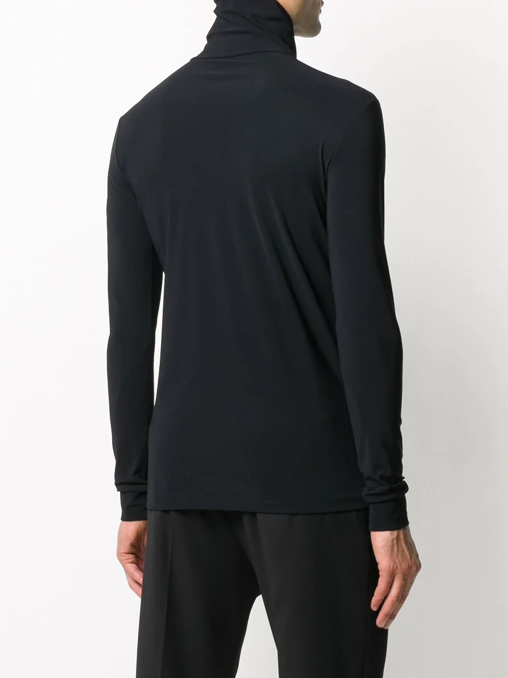 black roll neck fine jumper - 4