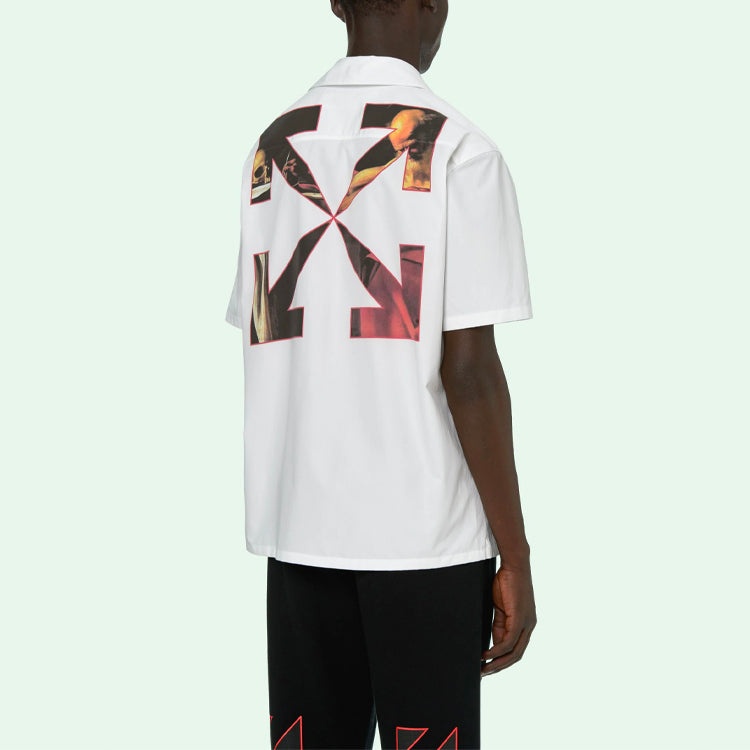 Men's Off-White SS21 Short Sleeve White Shirt OMGA163R21FAB0040125 - 6