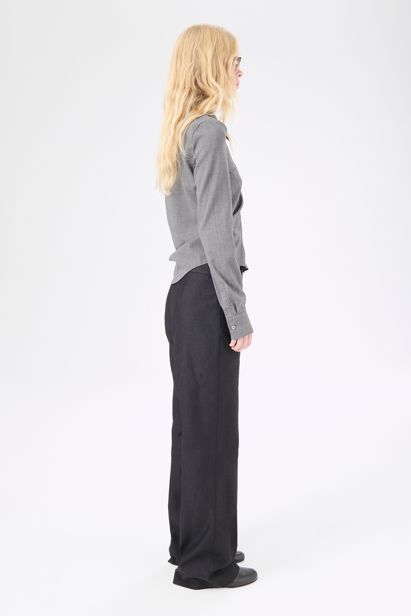 Slim Zip Shirt Ripe Antracite Grainy Wool - 3
