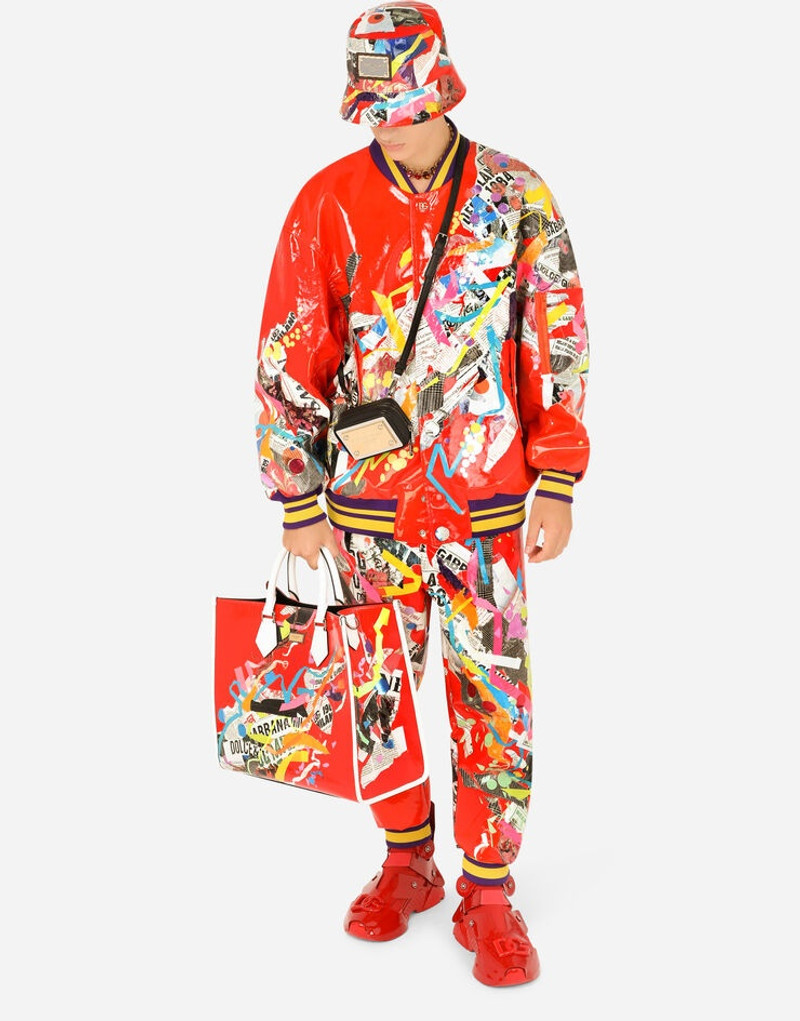 Jacket with newspaper patchwork print 7