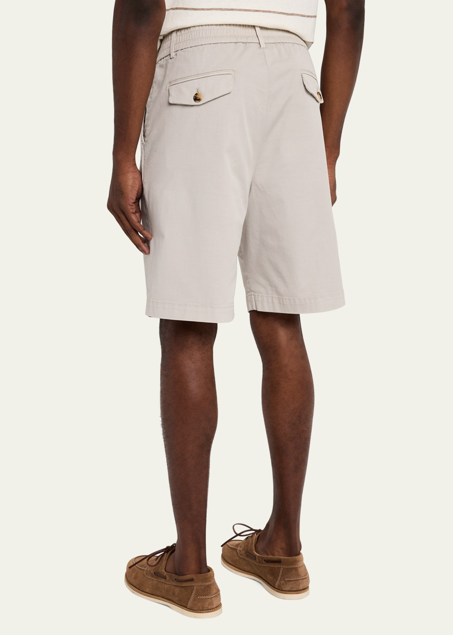Men's Pleated Stretch-Waistband Bermuda Shorts - 3