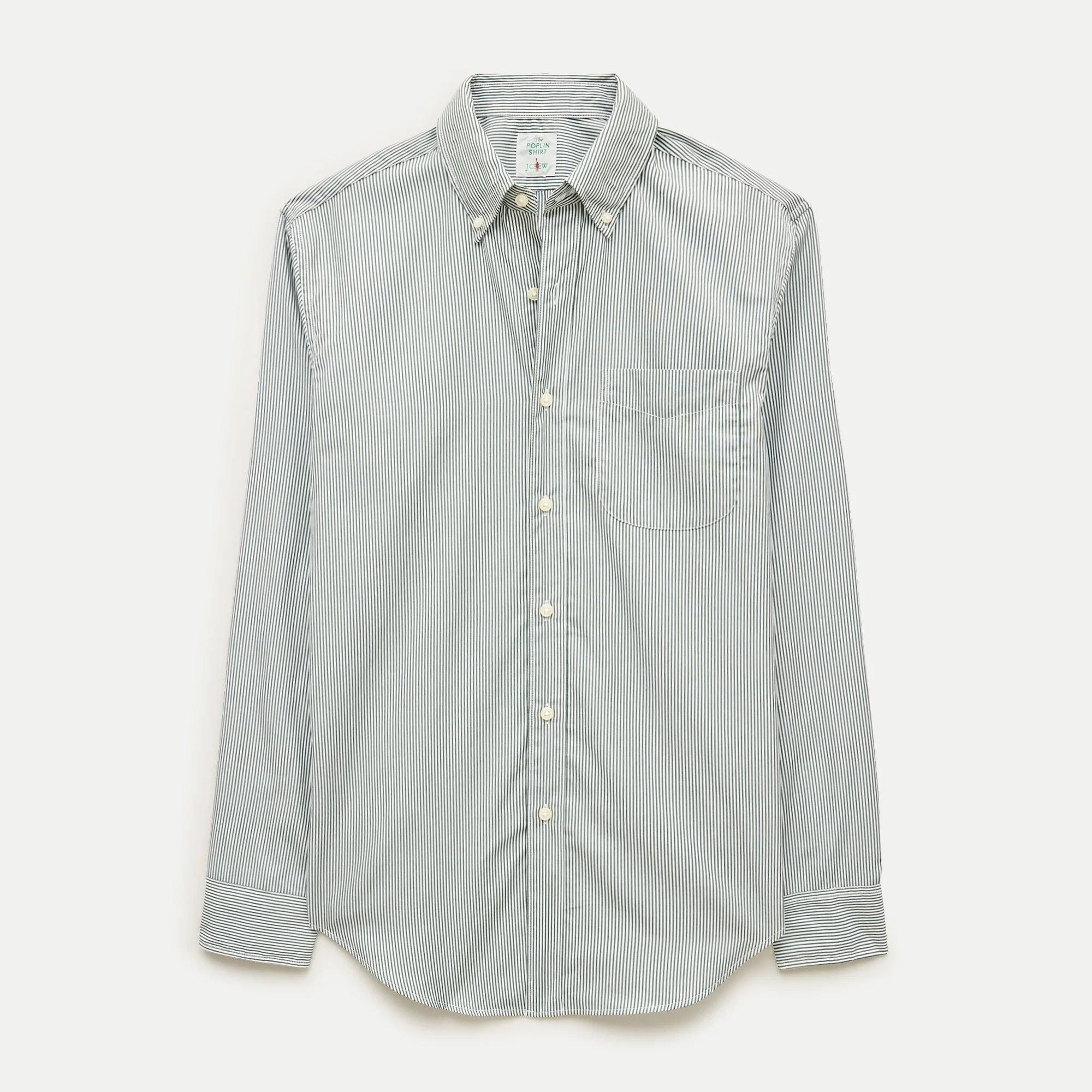 Poplin shirt with button-down collar - 1