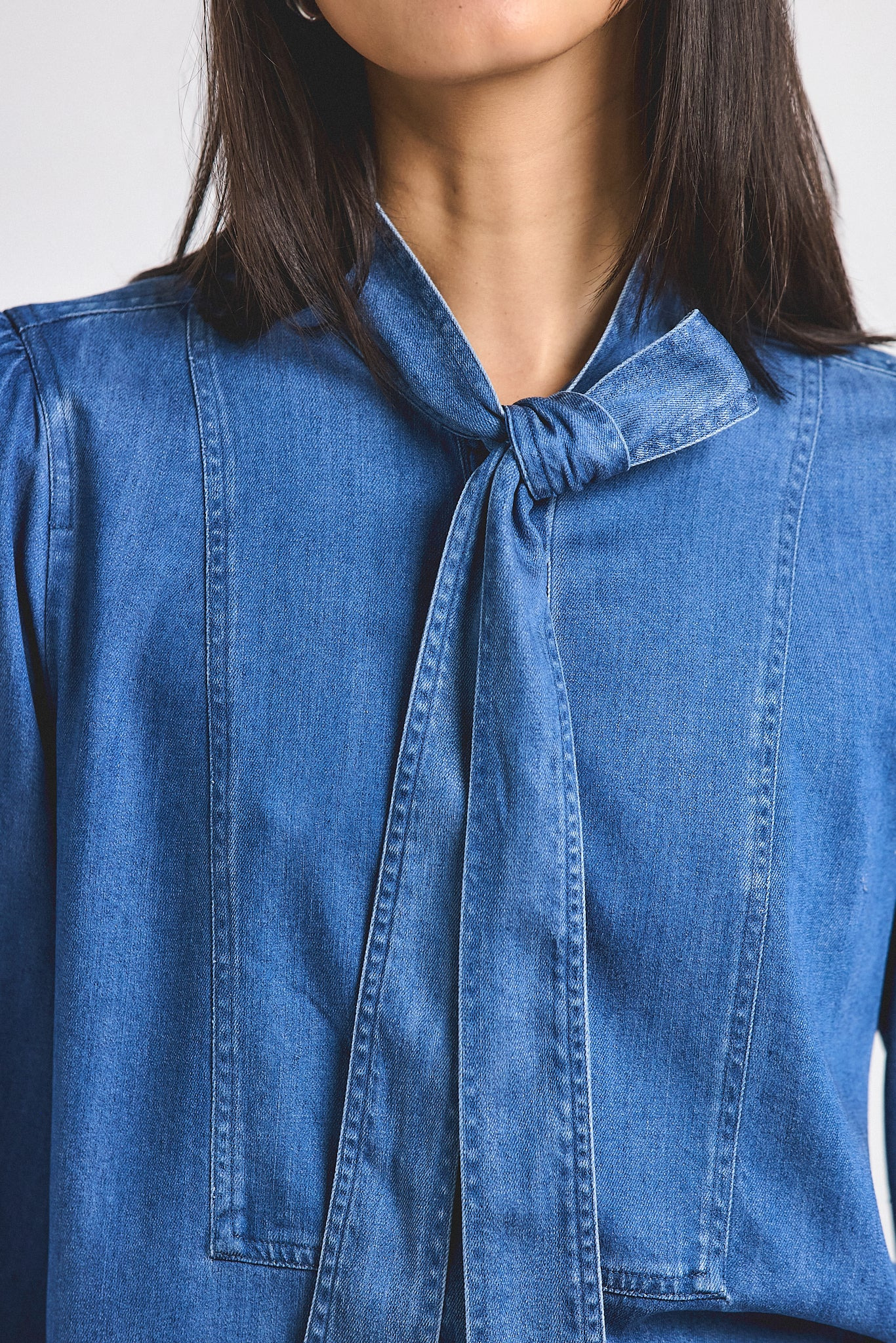MAJAH TENCEL DENIM BLOUSE - 3