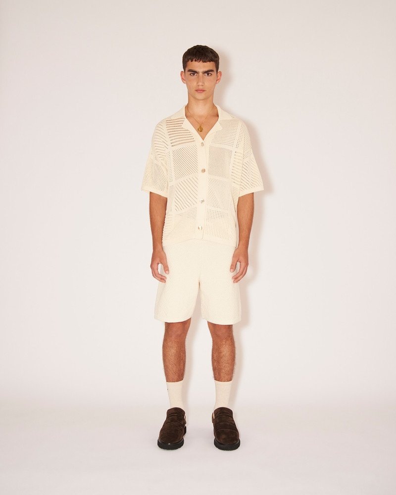 Nanushka AYAAN - Paper crochet beach shirt - Creme outlook