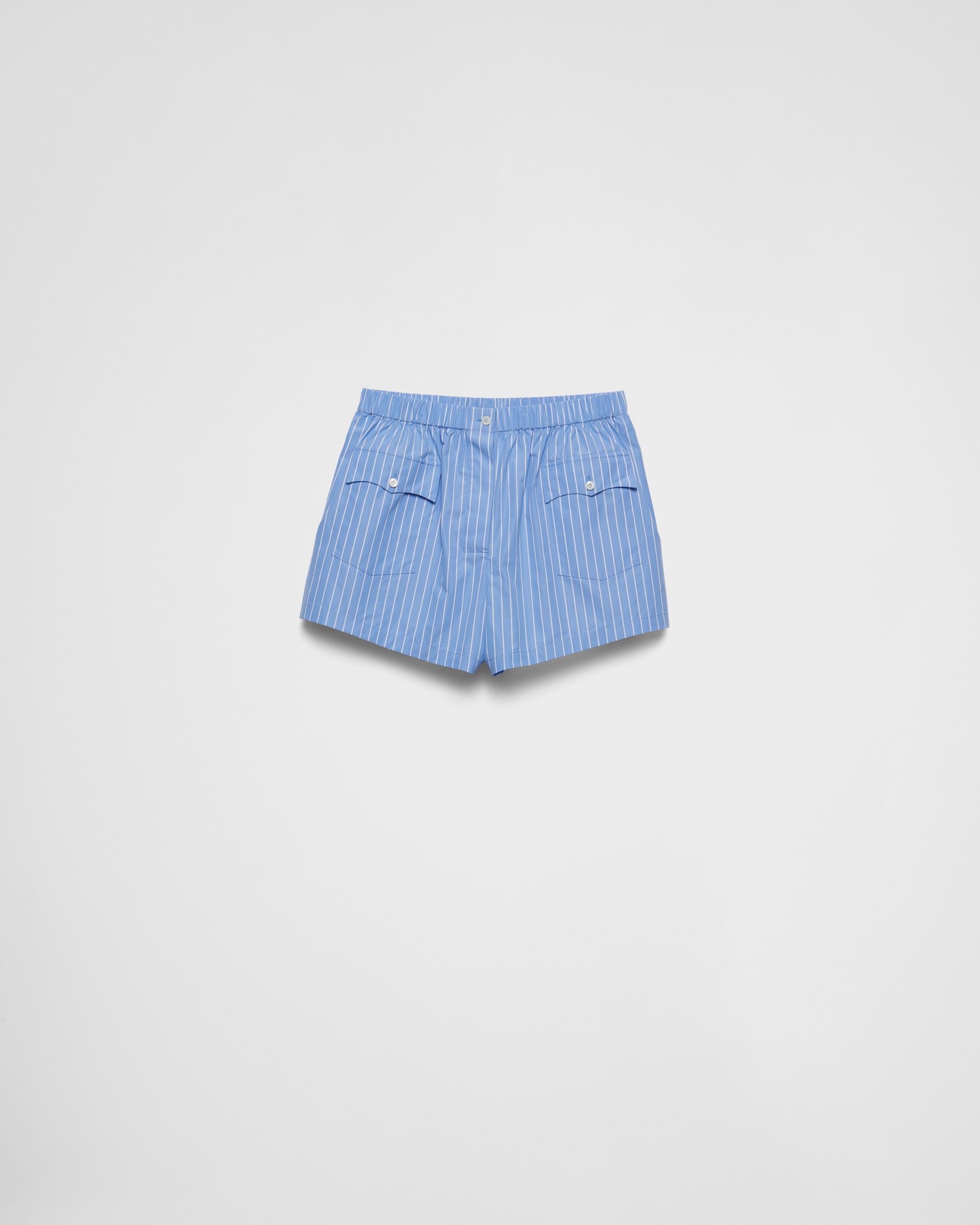 Striped poplin shorts - 1