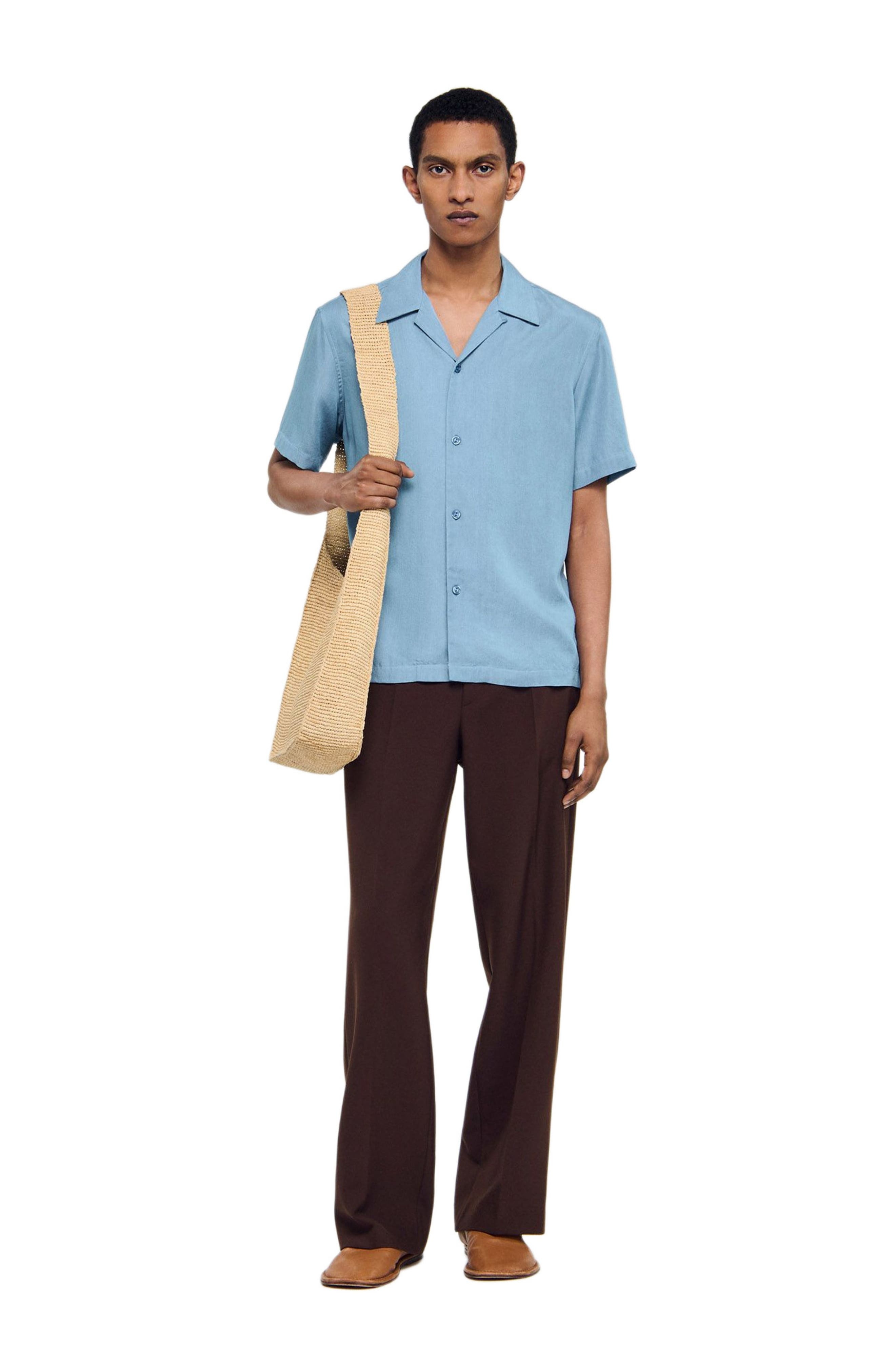 SANDRO Short-sleeved shirt in Chambray at Nordstrom - 6
