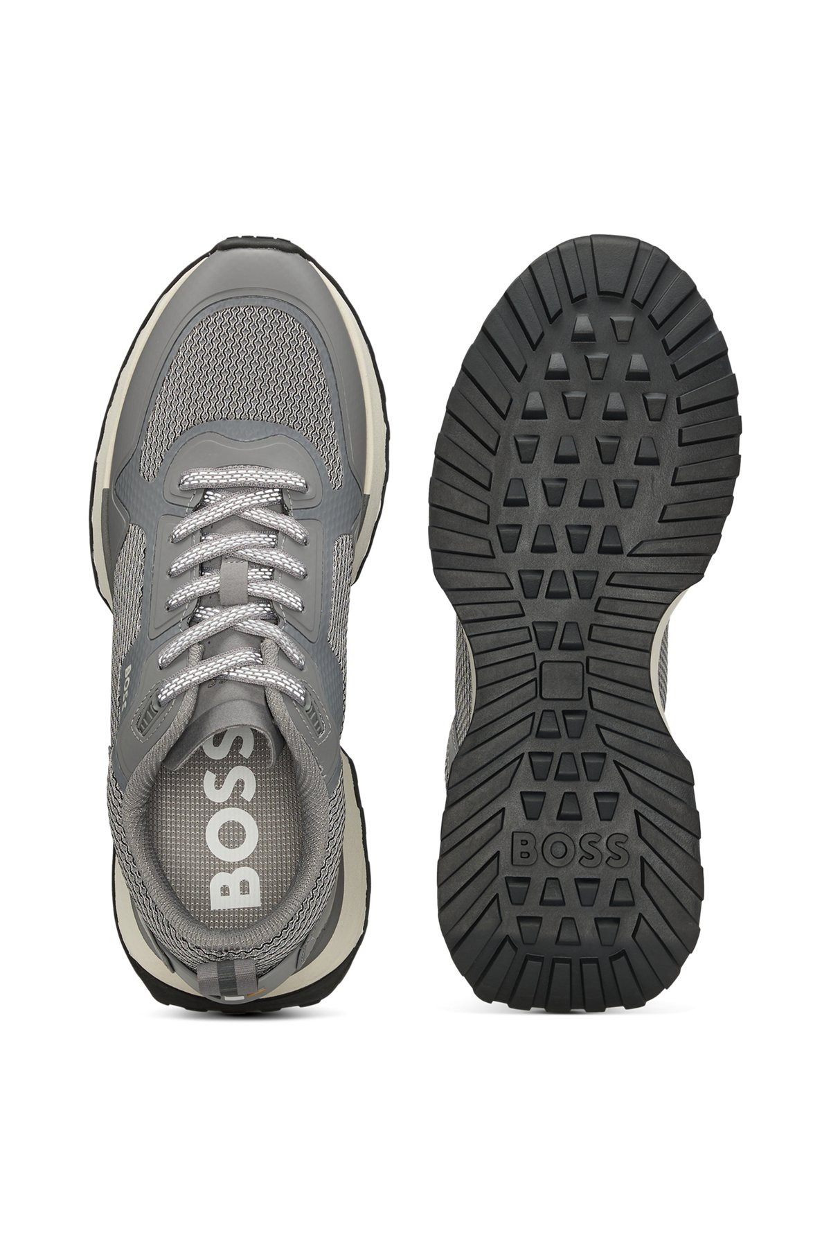 MIXED-MATERIAL TRAINERS WITH MESH DETAILS AND BRANDING - 4