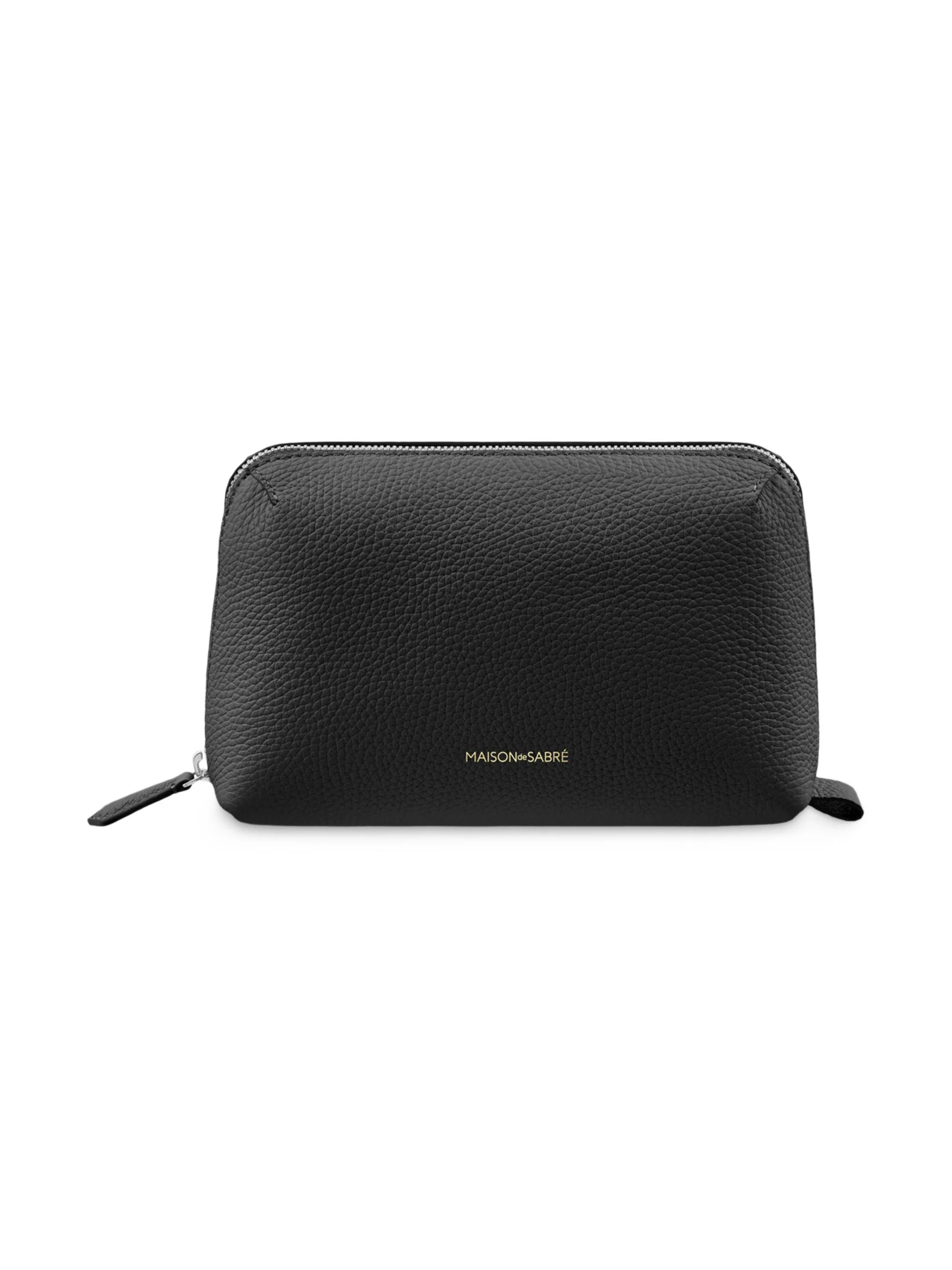 Leather Tech Pouch - Black Caviar - 1