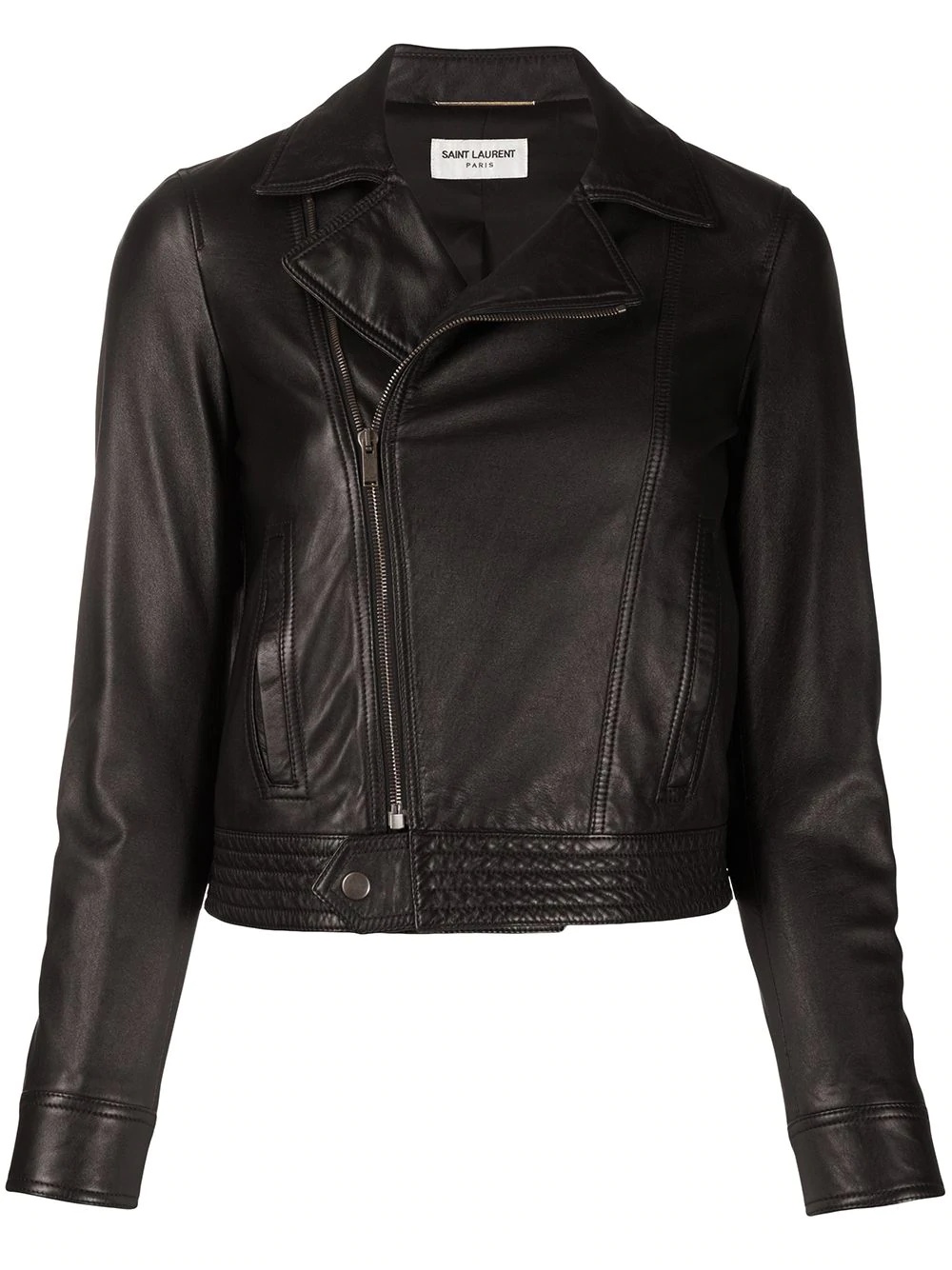 off-centre zipped biker jacket - 1