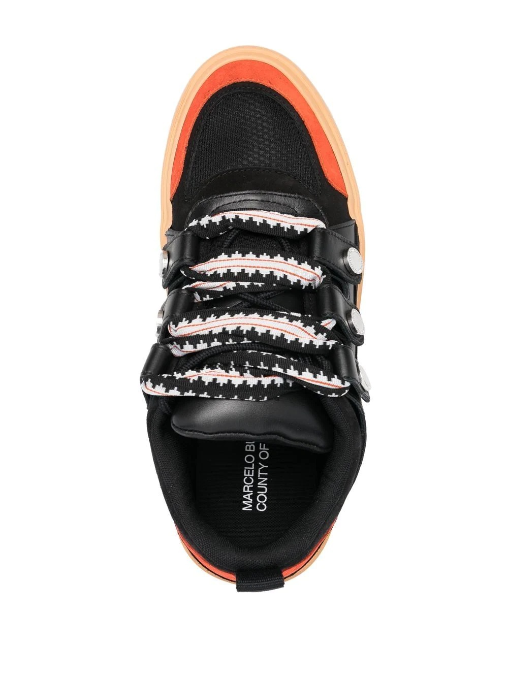 colour-block lace-up sneakers - 4