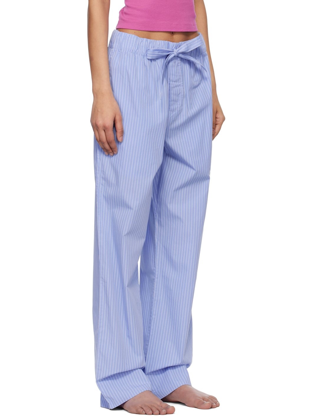 Blue & White Poplin Pyjama Pants - 2