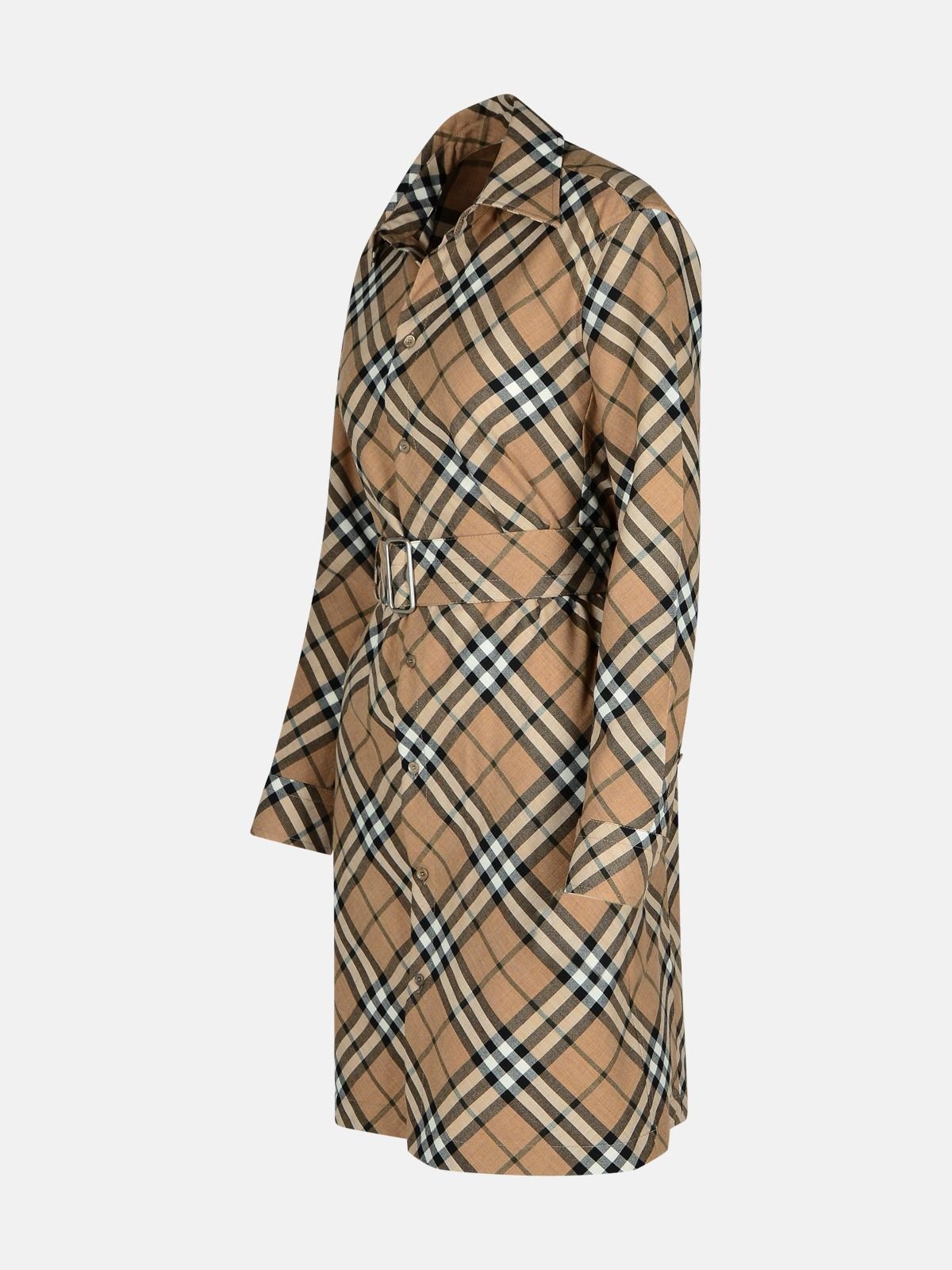 'CHECK' DRESS IN BEIGE WOOL BLEND - 2