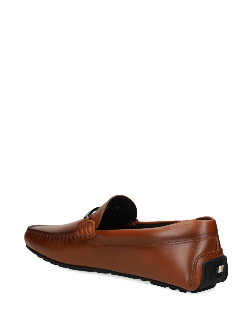 leather metal-bar loafers - 4