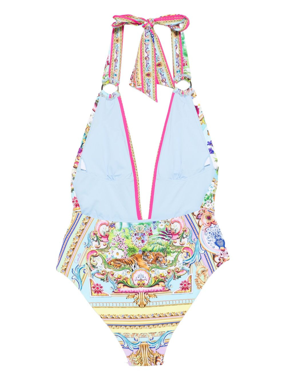 halter-neck print swimsuit - 2