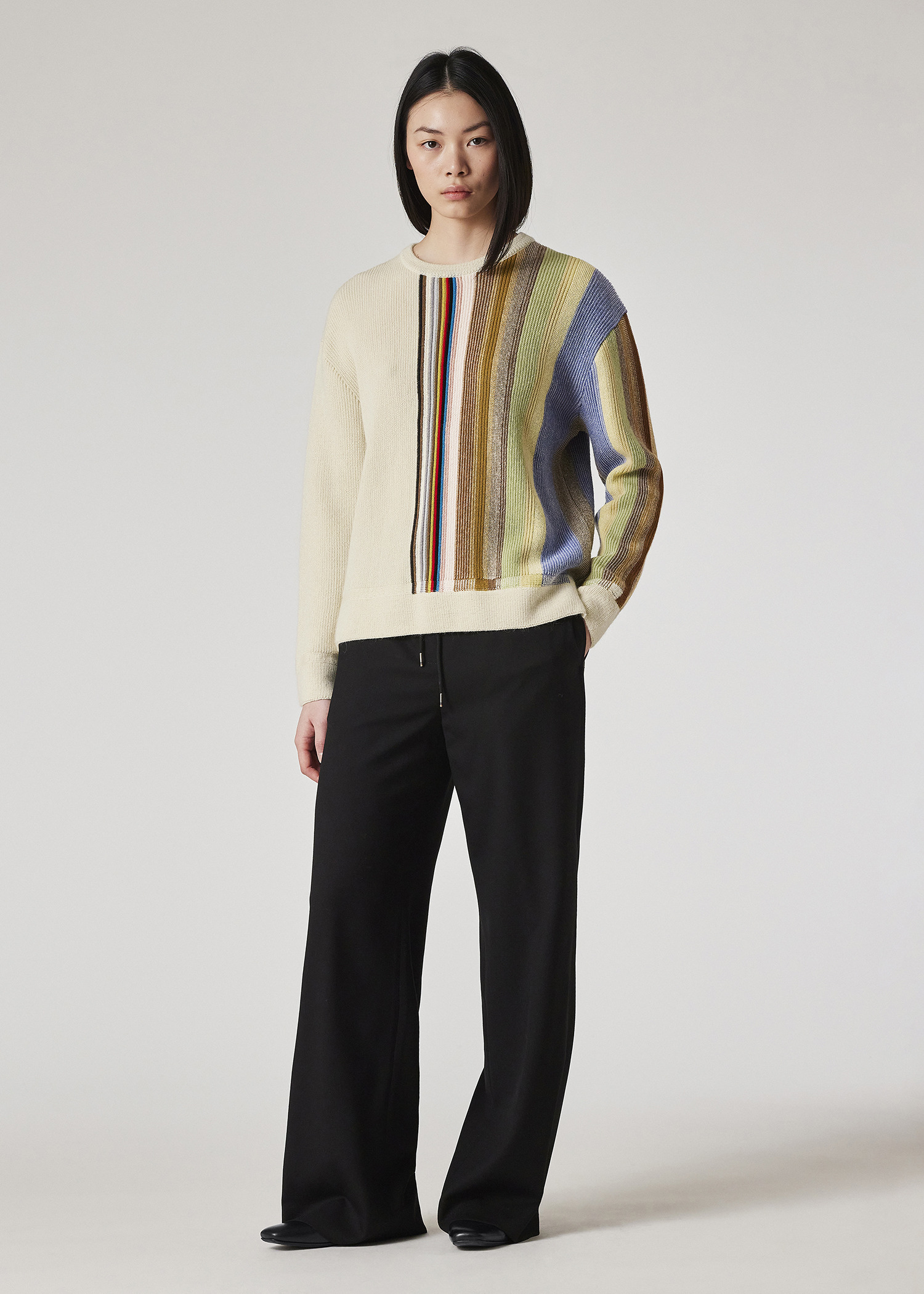 Women's Gradient 'Signature Stripe' Crew Neck Sweater - 5
