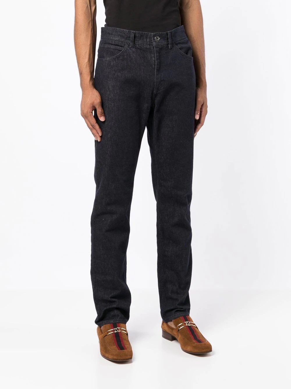 Gancini-patch straight-leg jeans - 3