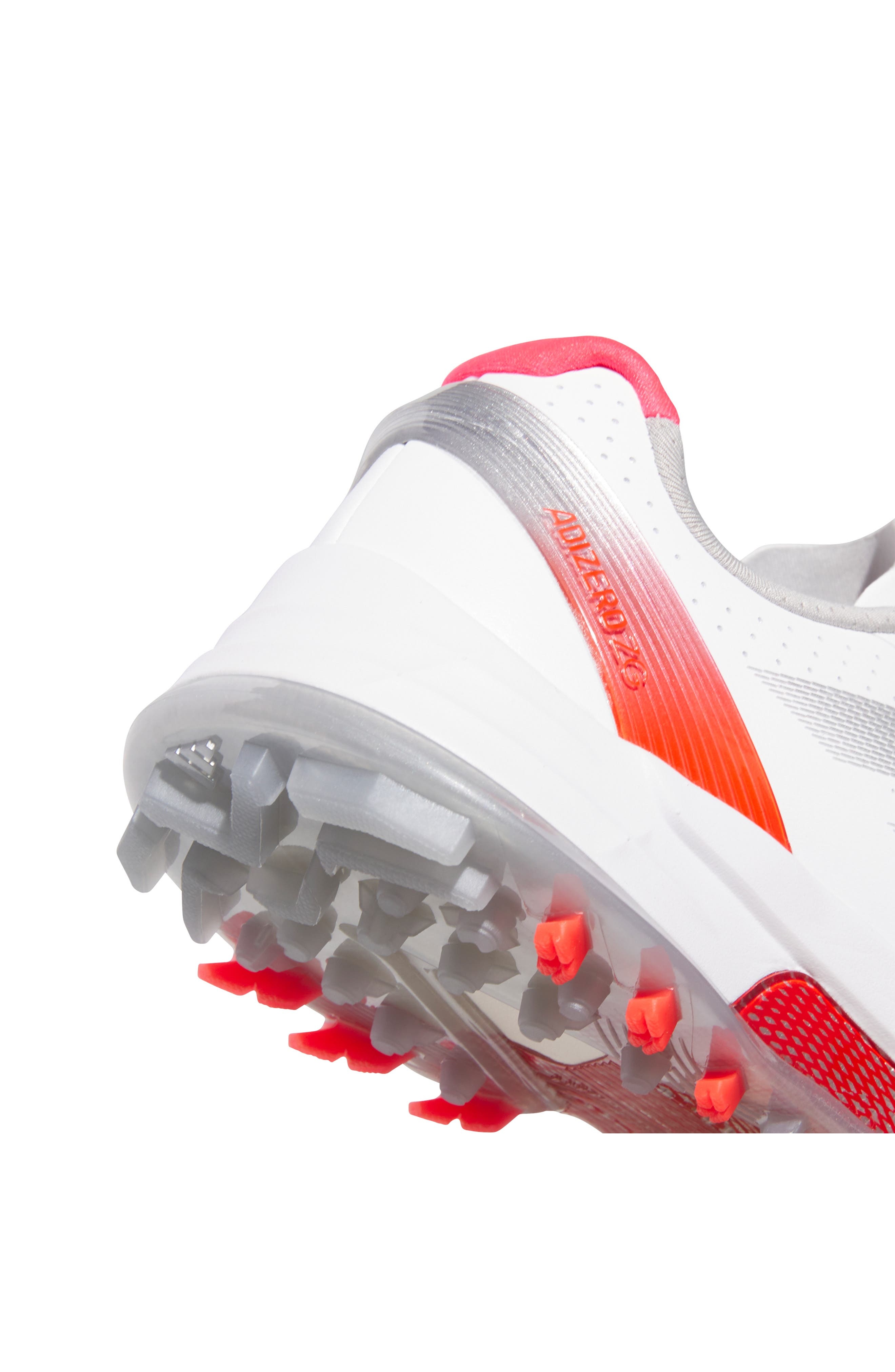 adidas Adizero ZG Golf Shoe in White/Silver Met./Lucid Red at Nordstrom - 8